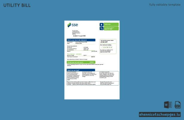 Vorschau der SSE Energy-Stromrechnung Version 3 für das Vereinigte Königreich